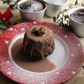 Slow Cooker Chocolate Caramel Puddings with Chocolate Caramel Cream