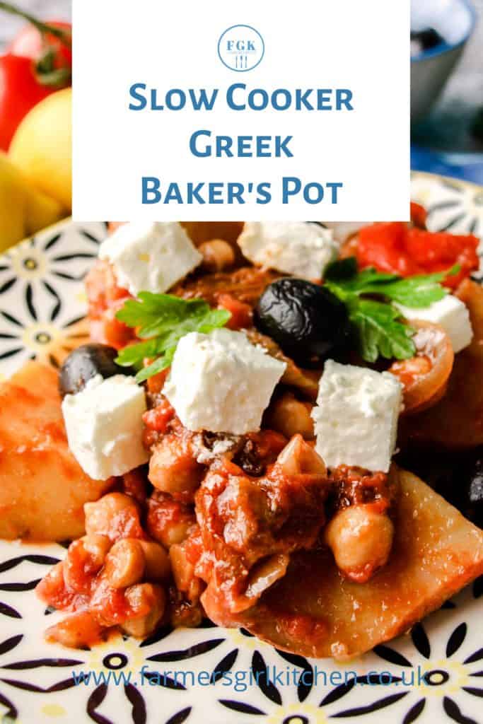 close up Slow Cooker Greek Baker's Pot