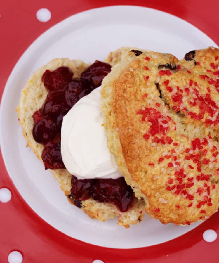Valentine Cranberry Orange Scones