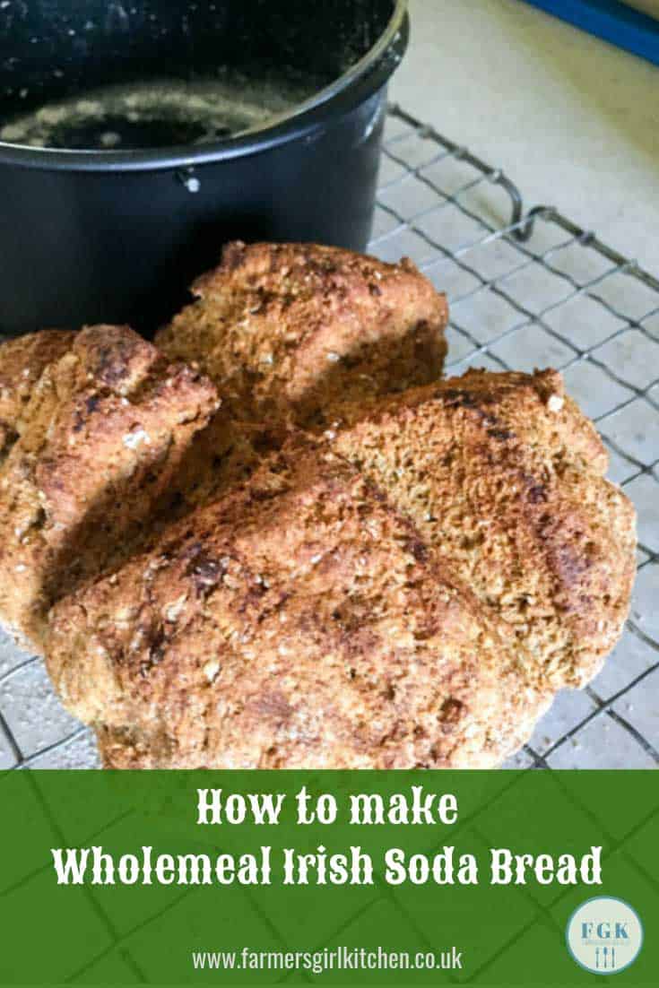 How to make Wholemeal Irish Soda Bread in your Air Fryer, a delicious quick bread, no yeast, no rising required #wholemeal #irish #sodabread #stpatricks