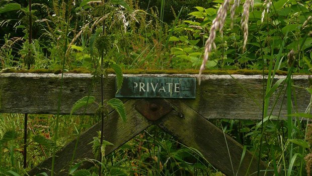 Gate with Private sign on it