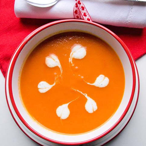 Bowl of Carrot and Tomato Soup
