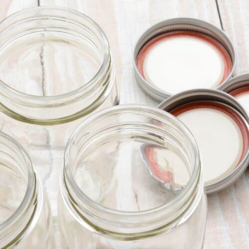 sterilise glass jars with lids.
