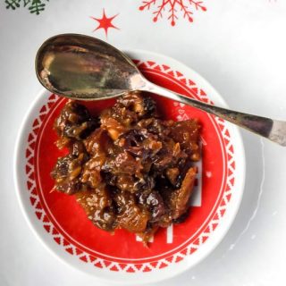 Slow Cooker Mincemeat on saucer