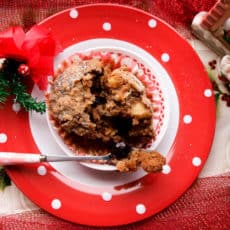Breaking open the Apple and Mincemeat muffins, they are full of fruit and you'll love them