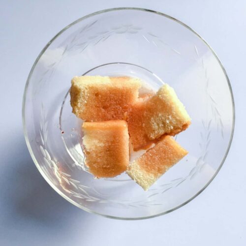 Blackberry & Apple Trifle sponge in glass
