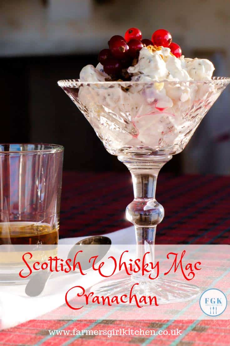 Scottish Whisky Mac Cranachan, a creamy honey and whisky dessert with ginger granola #Scottish #Scotch #whisky #dessert #burnsnight