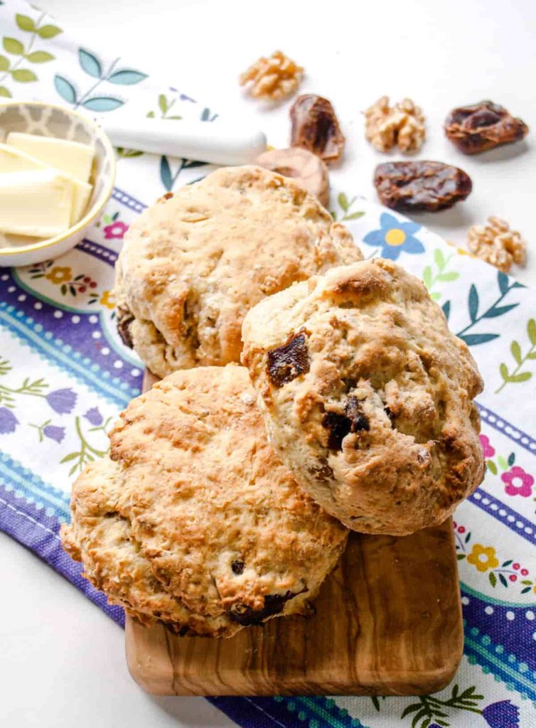 Pile of Date and Walnut Scones