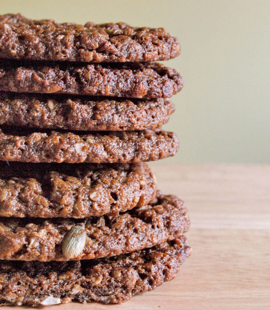 Stack of Treackle Oat Cookies