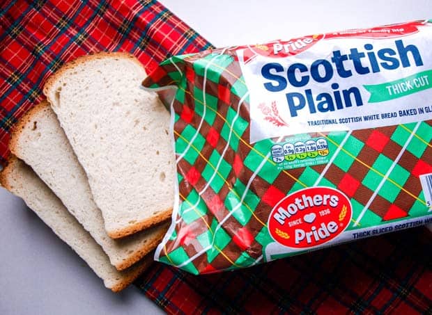 Loaf of Scottish Plain Bread and some slices of the bread