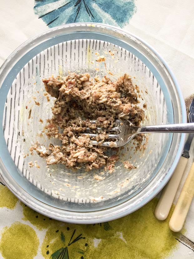 Mashed sardines for Scottish Sardines on Toast