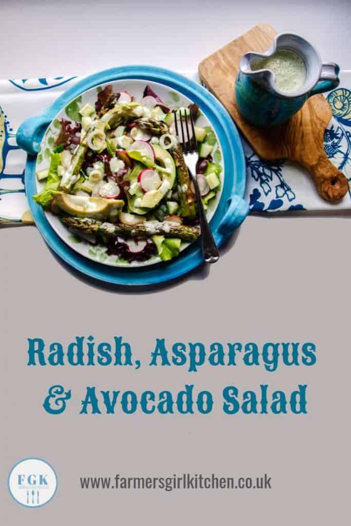 Radish Asparagus & Avocado Salad for Pinterest