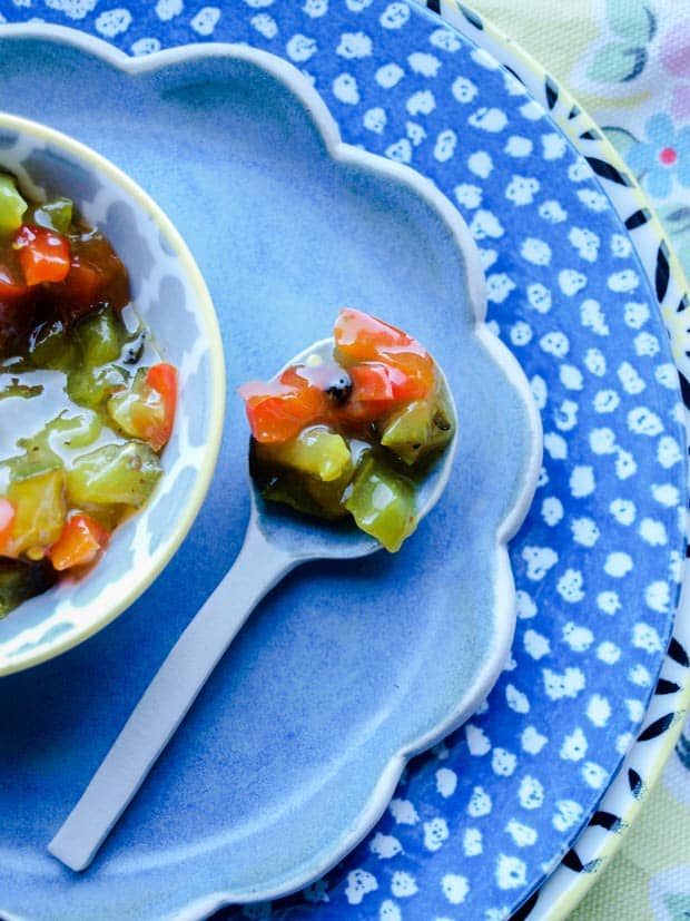 Spoon of Sweet Cucmber Relish