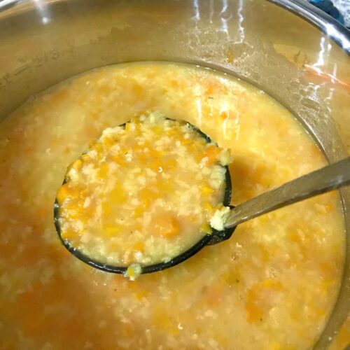 Scottish Red Lentil Soup in ladle