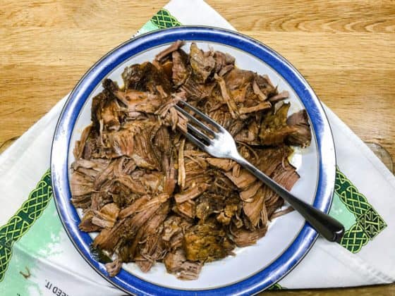 plate of pulled Chipotle Chilli beef