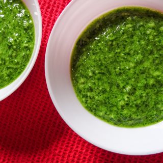bowls of wild garlic pesto
