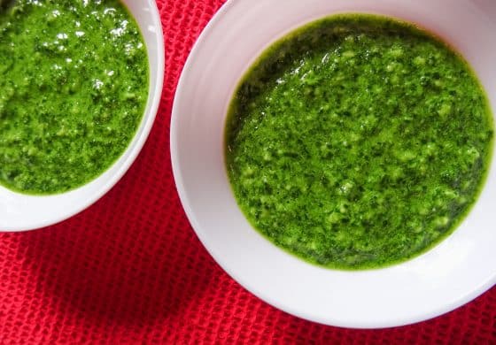 bowls of wild garlic pesto