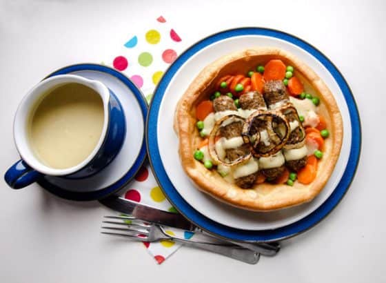 Yorkshire Pudding with Easy Onion Gravy