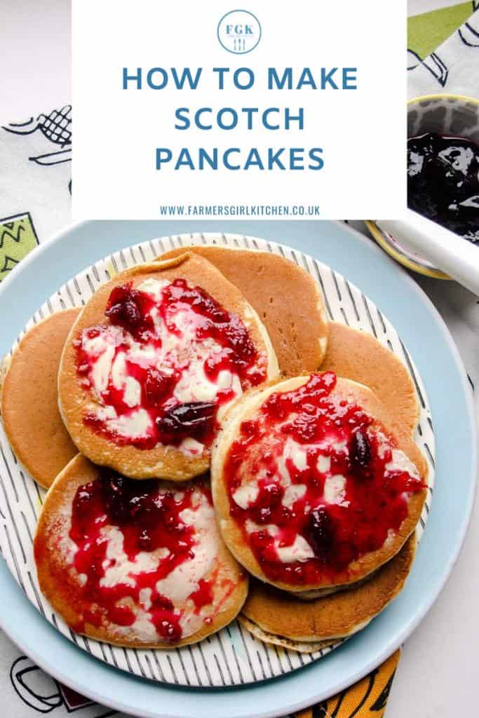 Pancakes with butter and jam
