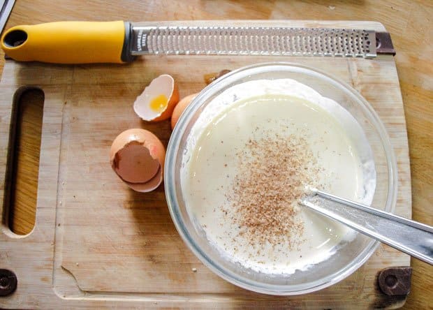 eggs and cream in bowl 