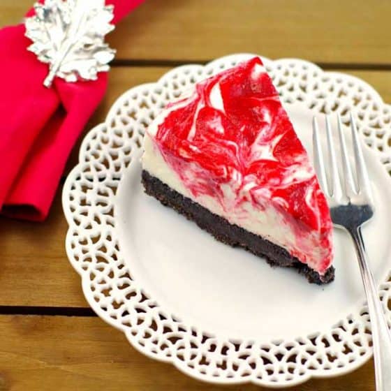 Slice of Rhubarb Cheesecake