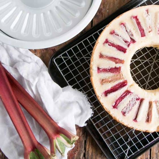 Vanilla Rhubarb Bundt Cake