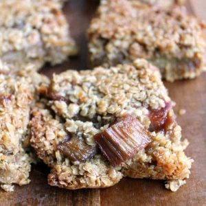 Rhubarb Oat Flapjack Bars