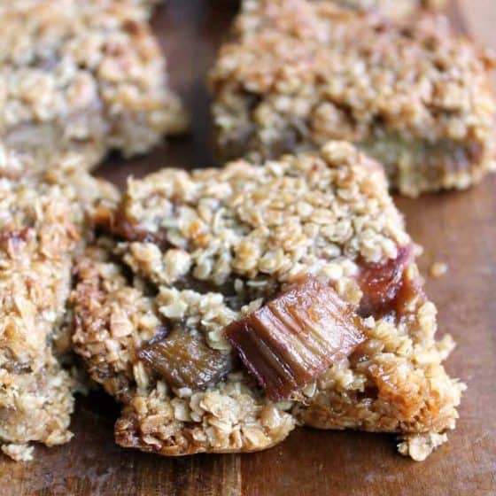 Rhubarb Oat Flapjack Bars