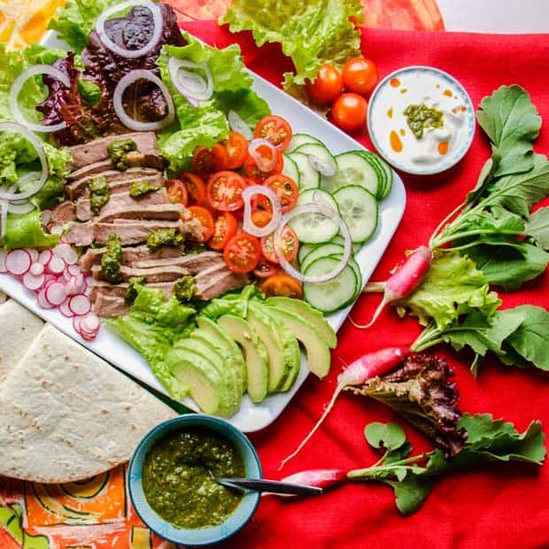 Chiimichurra Steak Salad with Radish 