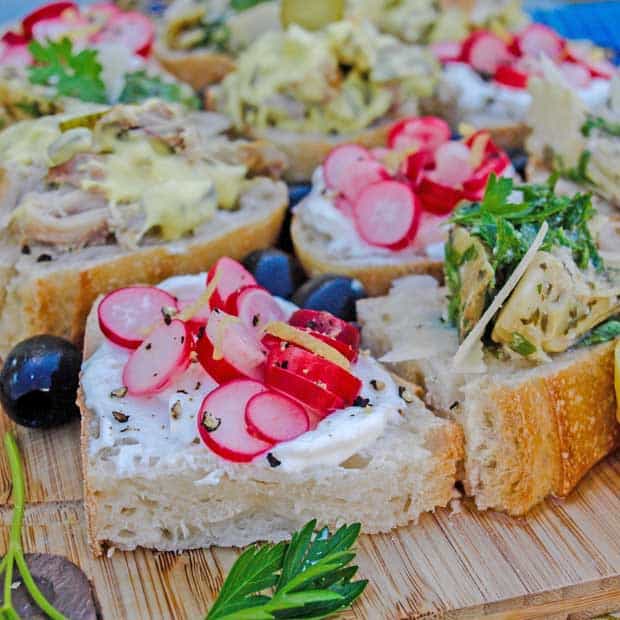 cicchetti with radishes