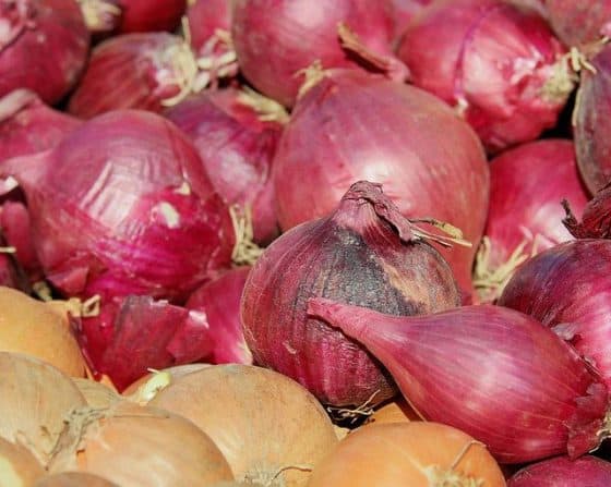 Red and yellow onions