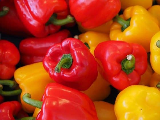 Red and yellow bell peppers