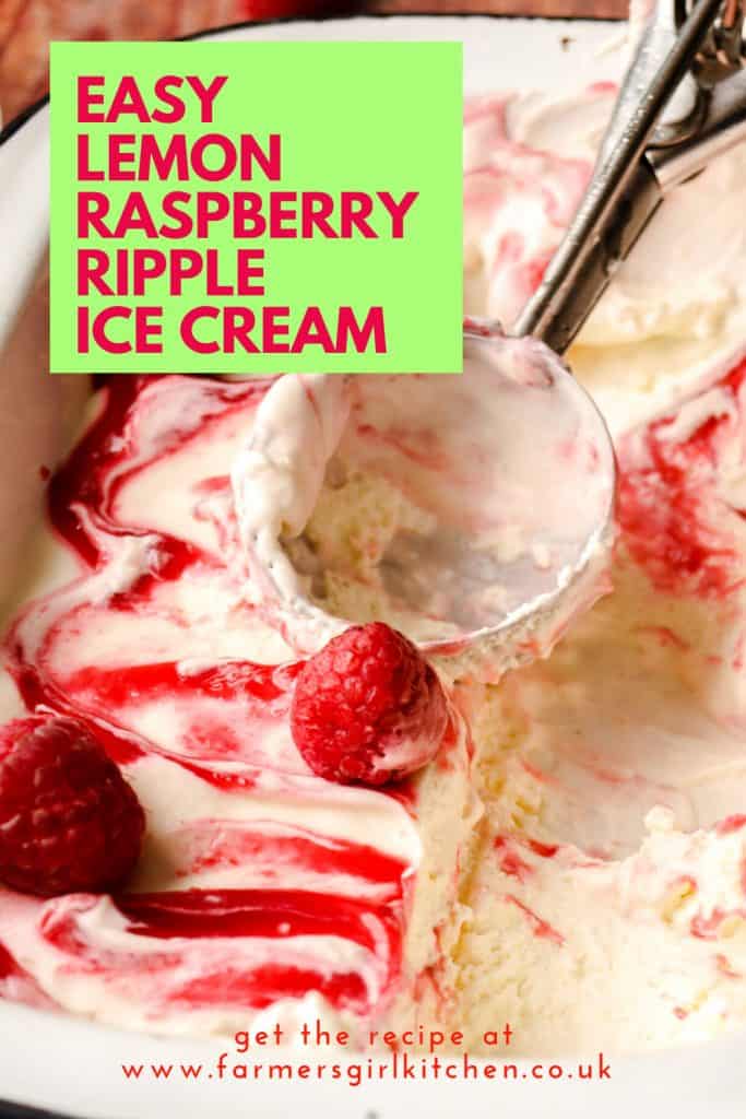 Raspberry Ripple Ice Cream and Scoop