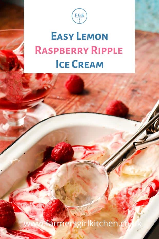 Raspberry Ripple ice Cream and scoop