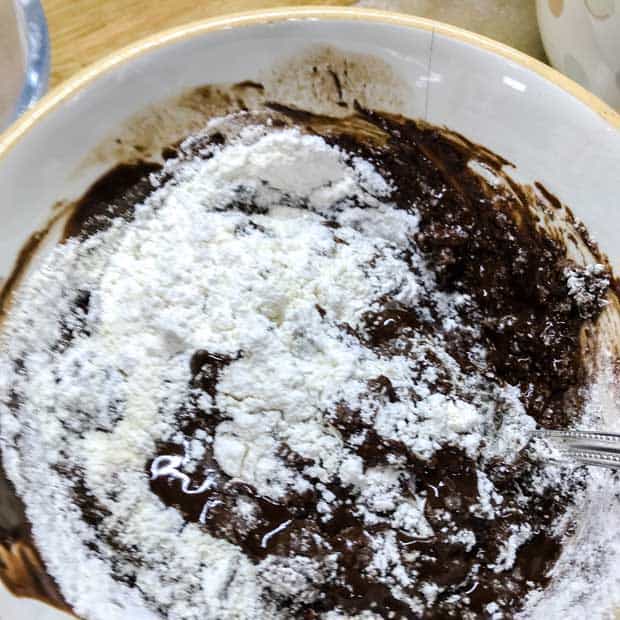 Chocolate Cake misture with flour