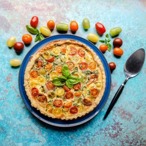 Easy Toamto & Bacon Tart with tomatoes