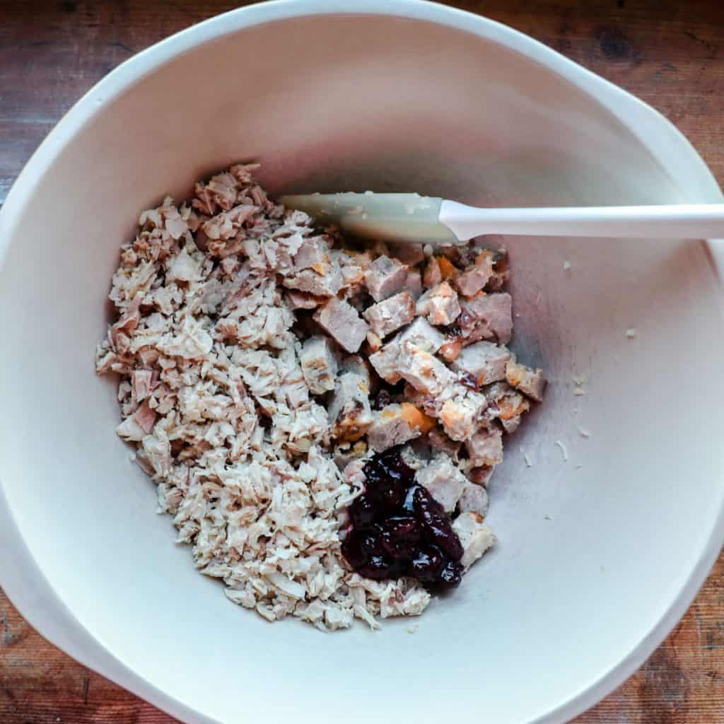 Bowl of ingredients for Turkey Shepherd's Pie