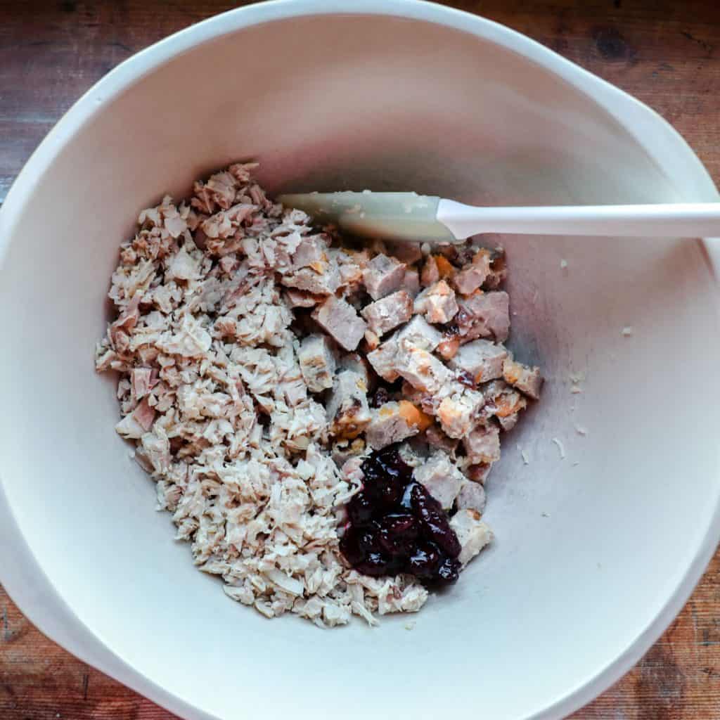 Bowl of ingredients for Turkey Shepherd's Pie 