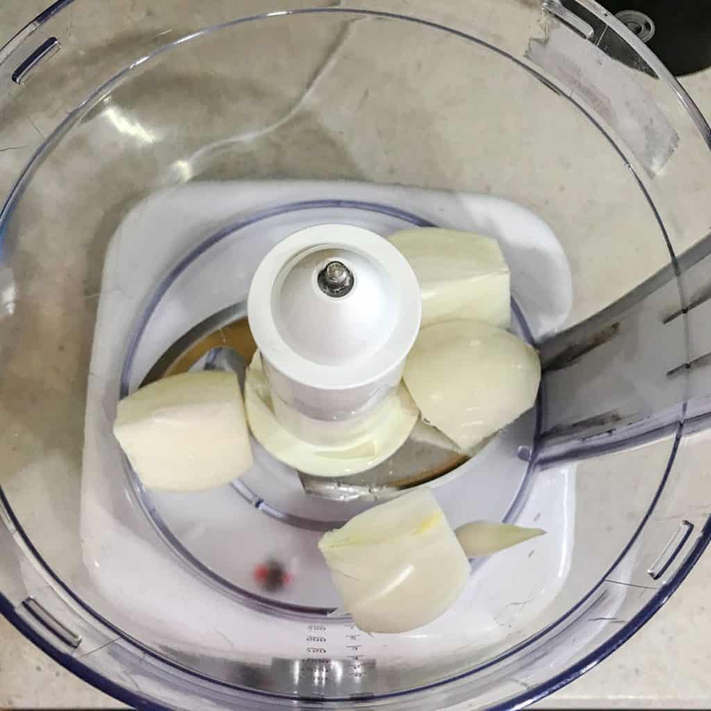 onion in food processor