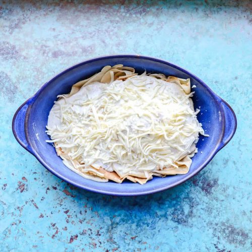 Seafood Pancakes topped with cheese