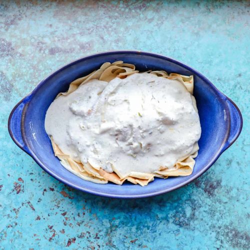 Seafood Pancakes cover with sauce