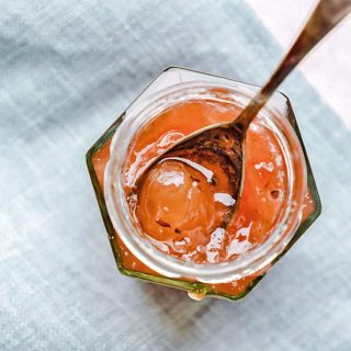 Gooseberry jam on spoon