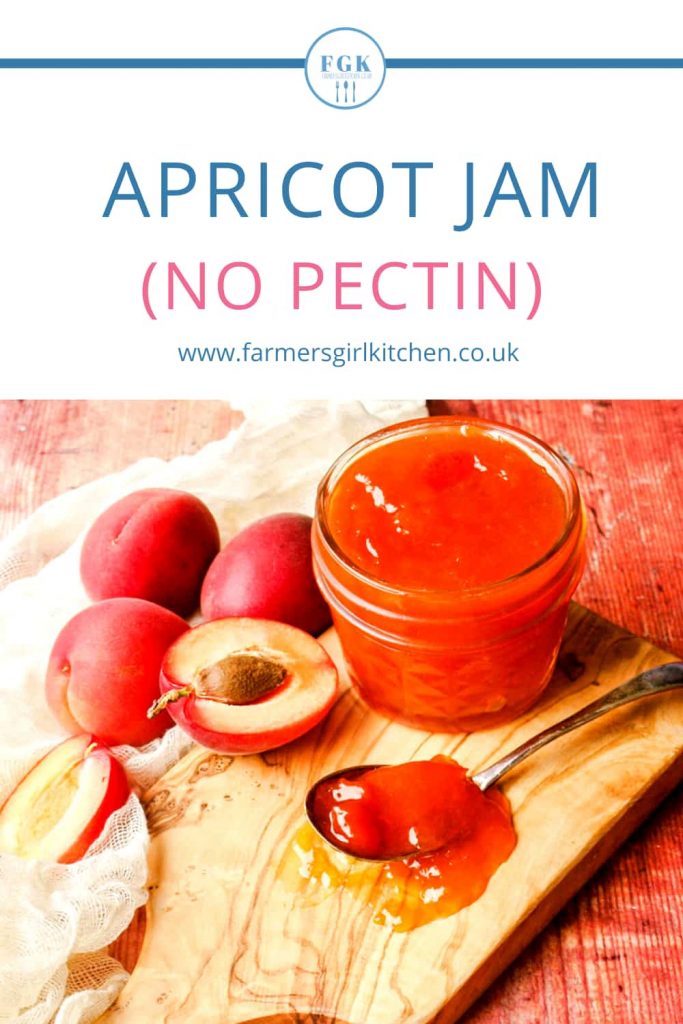 Apricot Jam No Pectin with jar and spoon