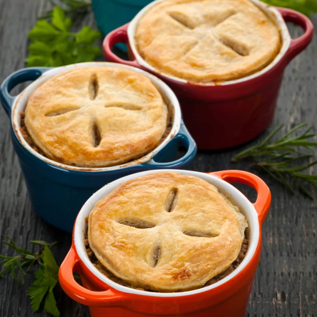 Beef Bourguignon Pies with lids
