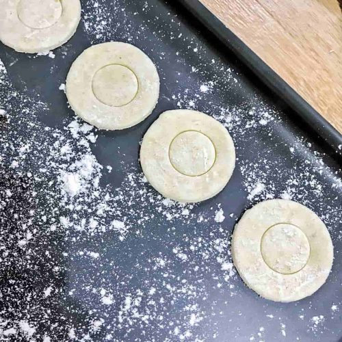 puff pastry cases on baking tray