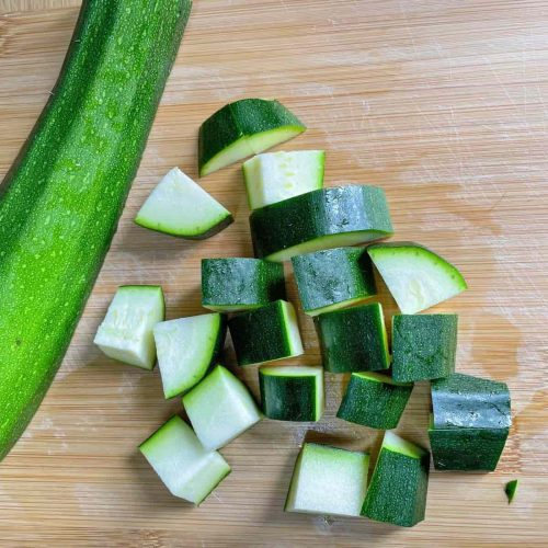 diced courgettes-zucchini