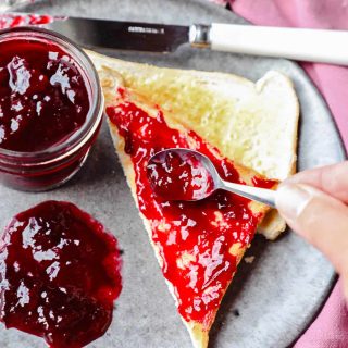 Low Sugar Plum Jam on toast