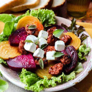 Beetroot Chorizo & Feta Salad plate