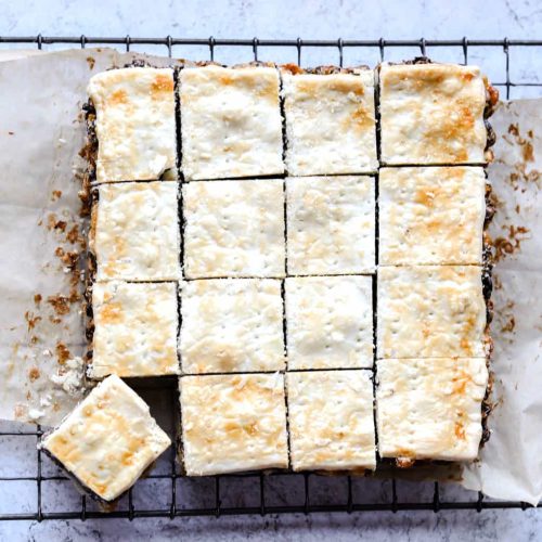 Black Bun Traybake cut into squares