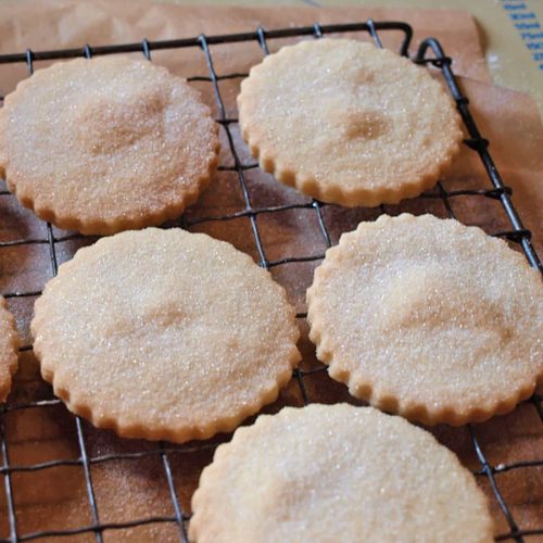 Shortbread Biscuits on cooling tray